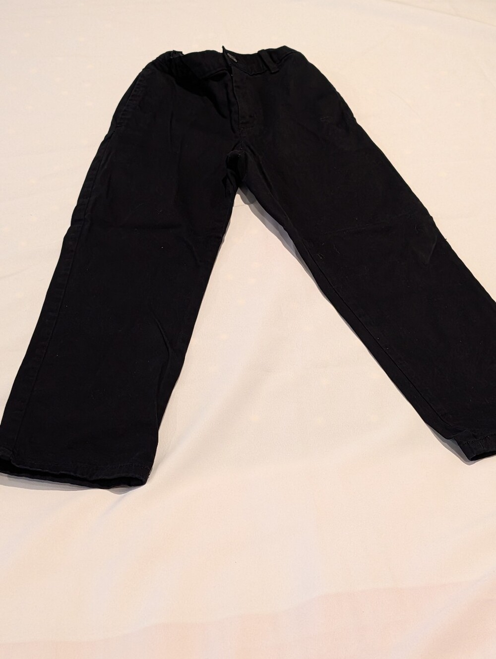 Boys 7 Childrens Place Relaxed Adhustable Black Pant